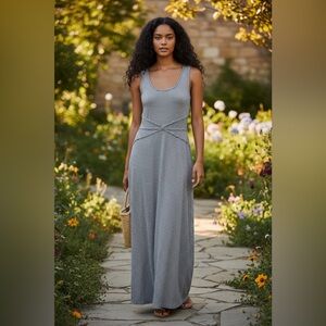 ✨ Max Studio Blue & White Striped Sleeveless Maxi Dress | Size Small